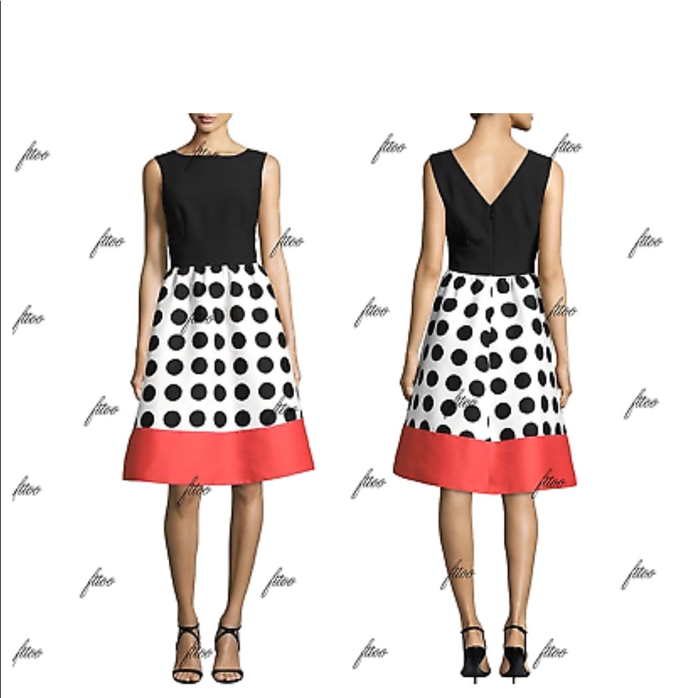NWOT KATE SPADE GRID POLKA DOT COLORBLOCK Size 4